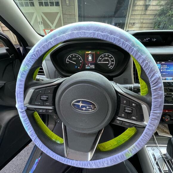 handmade tie dyed steering wheel cover for car reversible - Picture 6 of 8
